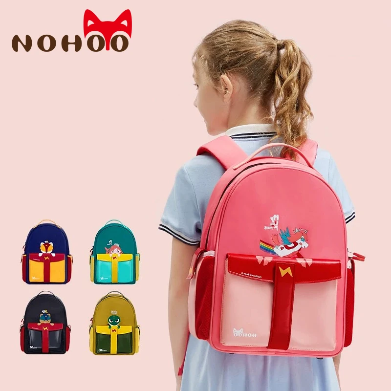 NOHOO детские школьные ранцы для мальчиков большой емкости школьные ортопедические рюкзаки водонепроницаемый школьный рюкзак для девочек Су...