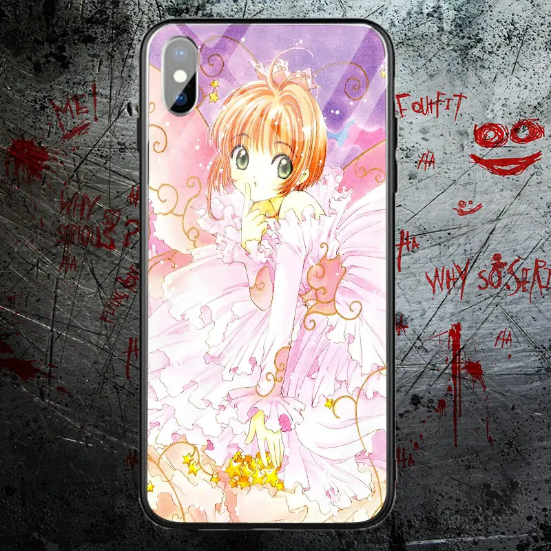 Sakura Card Captor Il Clow Tempered Glass Phone Cases for iPhone 8 7 6 5 5S SE 2020 6S Plus X XR XS 11 Pro Max Bags | Мобильные