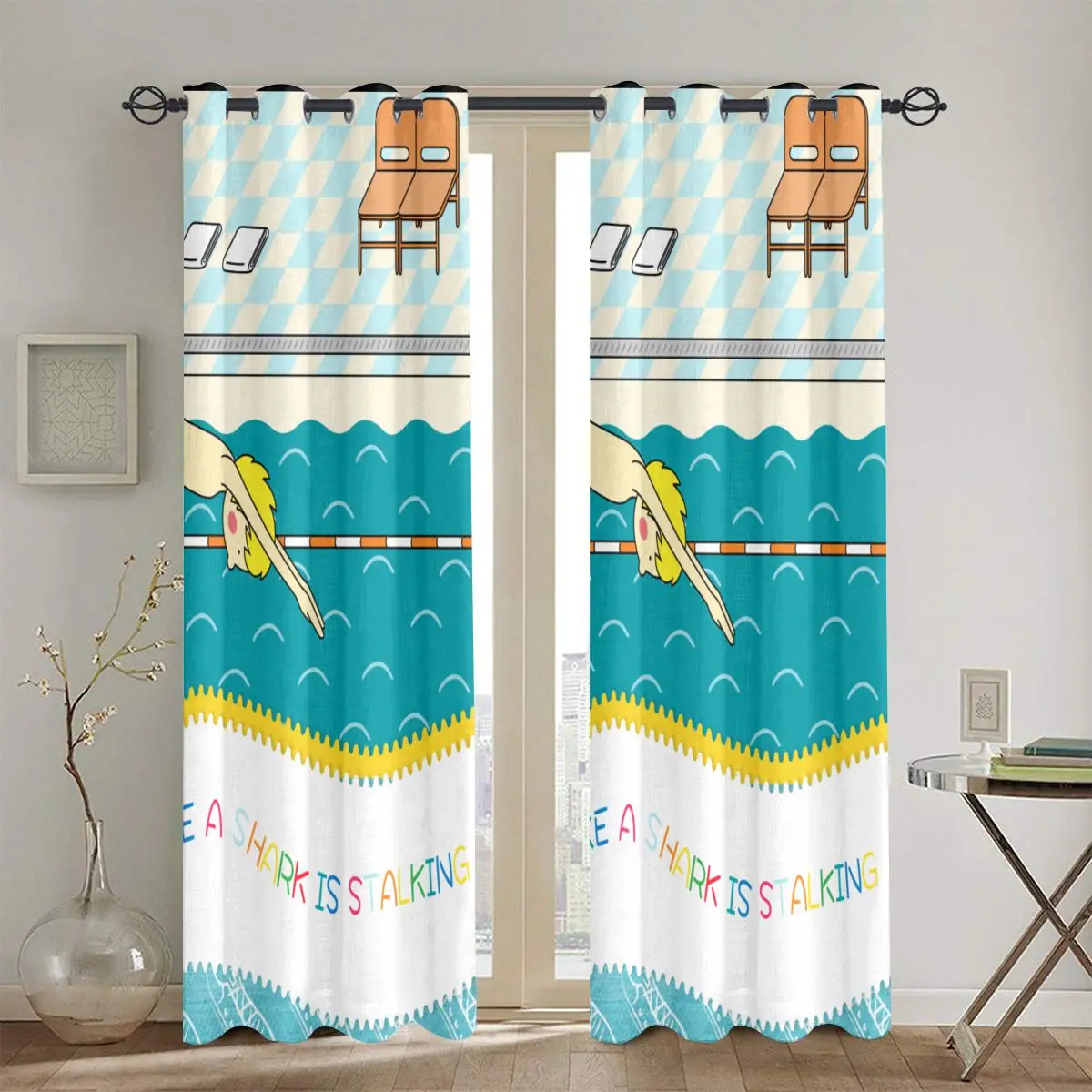 Солнцезащитная Штора для гостиной плавания как акула светит затеняет спальни