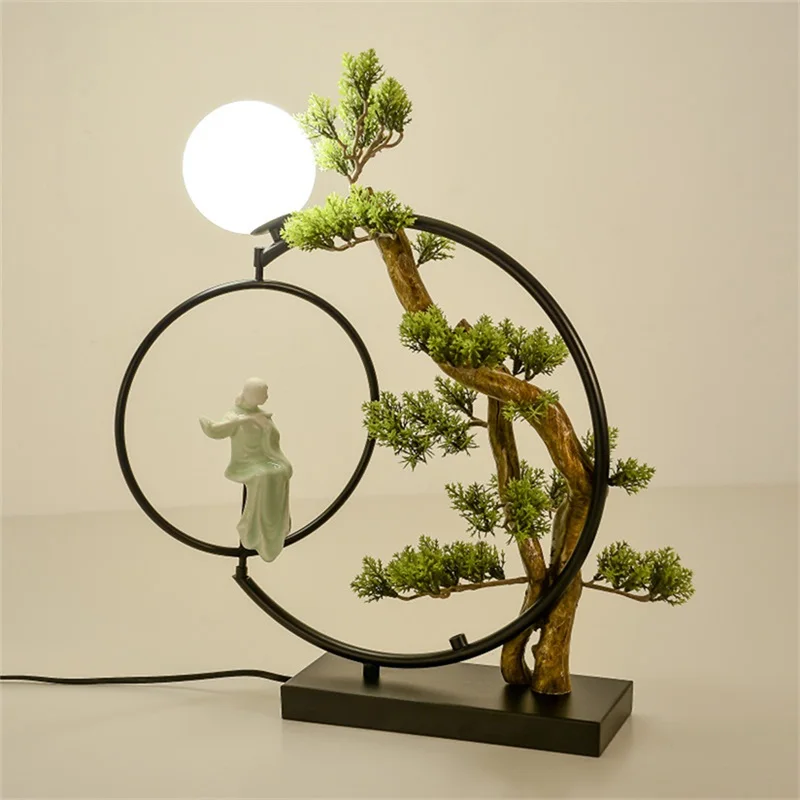 Настольная лампа OUFULA из смолы Современная Офисная креативная декоративная