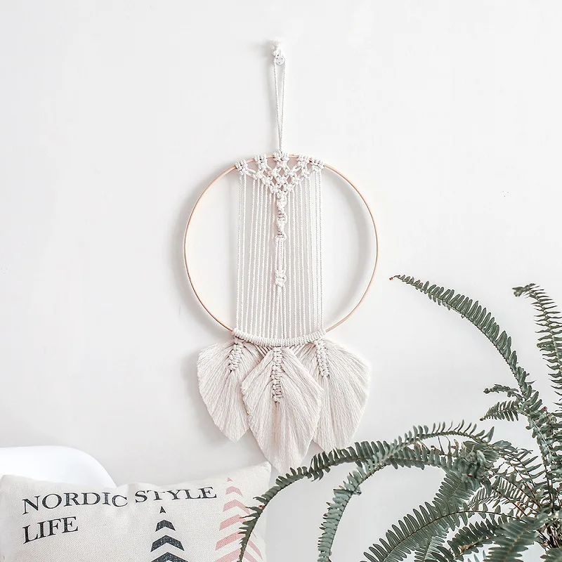 Макраме Северной Европы гобелен со звездами и листьями свадебное украшение на