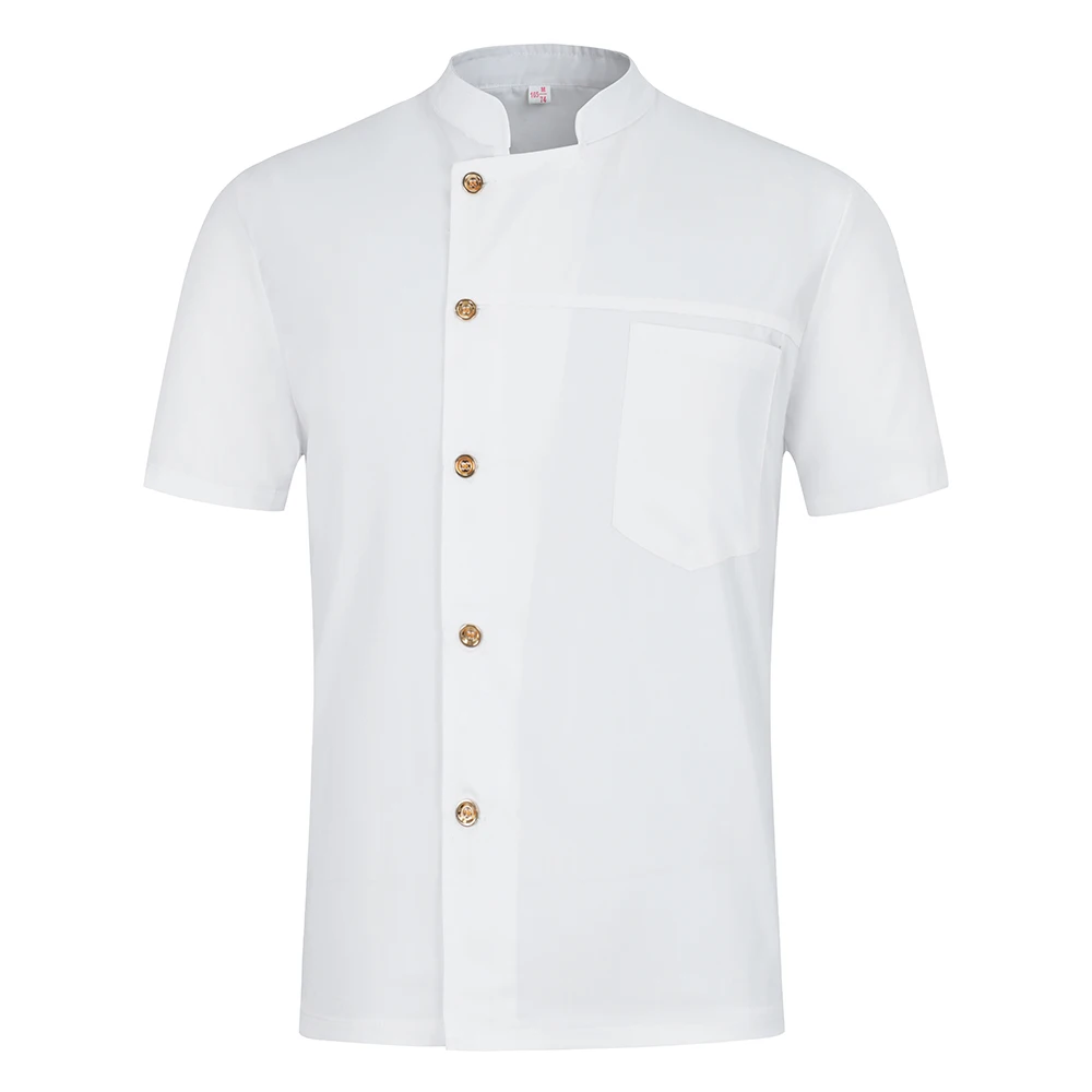 short sleeve Jacket Унисекс, форма для ресторана, для хлебобулочных продуктов, с коротким рукавом, дышащая, двубортная, новая, для шеф-повара, Униформа, одежда для приготовления пищи - Цвет: short sleeve Jacket
