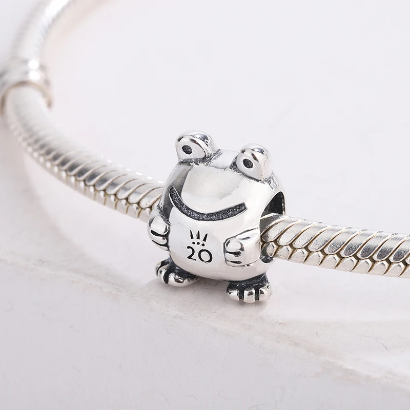 

925 Sterling Silver Animal Frog Engraved With A 20th Anniversary Gift Pendant Charm Bracelet DIY Jewelry For Original Pandora