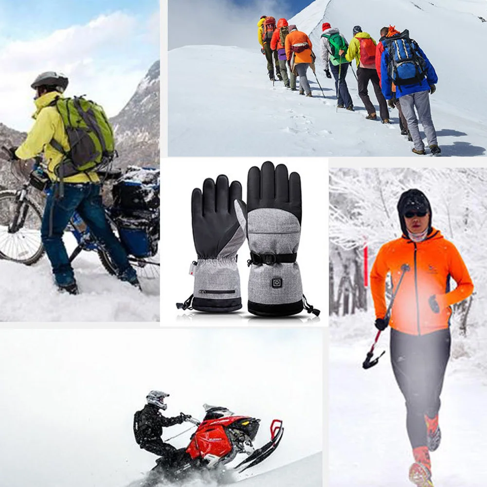 

Winter Battery Heated Gloves Waterproof Warm Winter Ski Gloves for Men Women Snowmobile Fishing Skiing Motorcycle Cycling