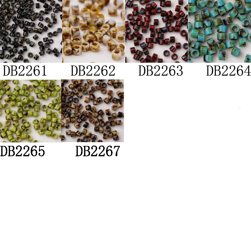 Taidian Miyuki 11/0 Japanese Seedbeads Pearl Picasso Glass Beadbracelet Jewelry Craft Necklace Accessories 5grams About 1000pcs