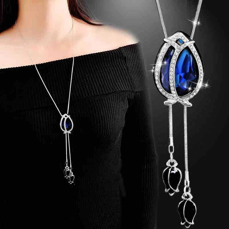 Черный цветок Роза колье ожерелья и кулоны для женщин 2020 Мода Серебряная цепочка