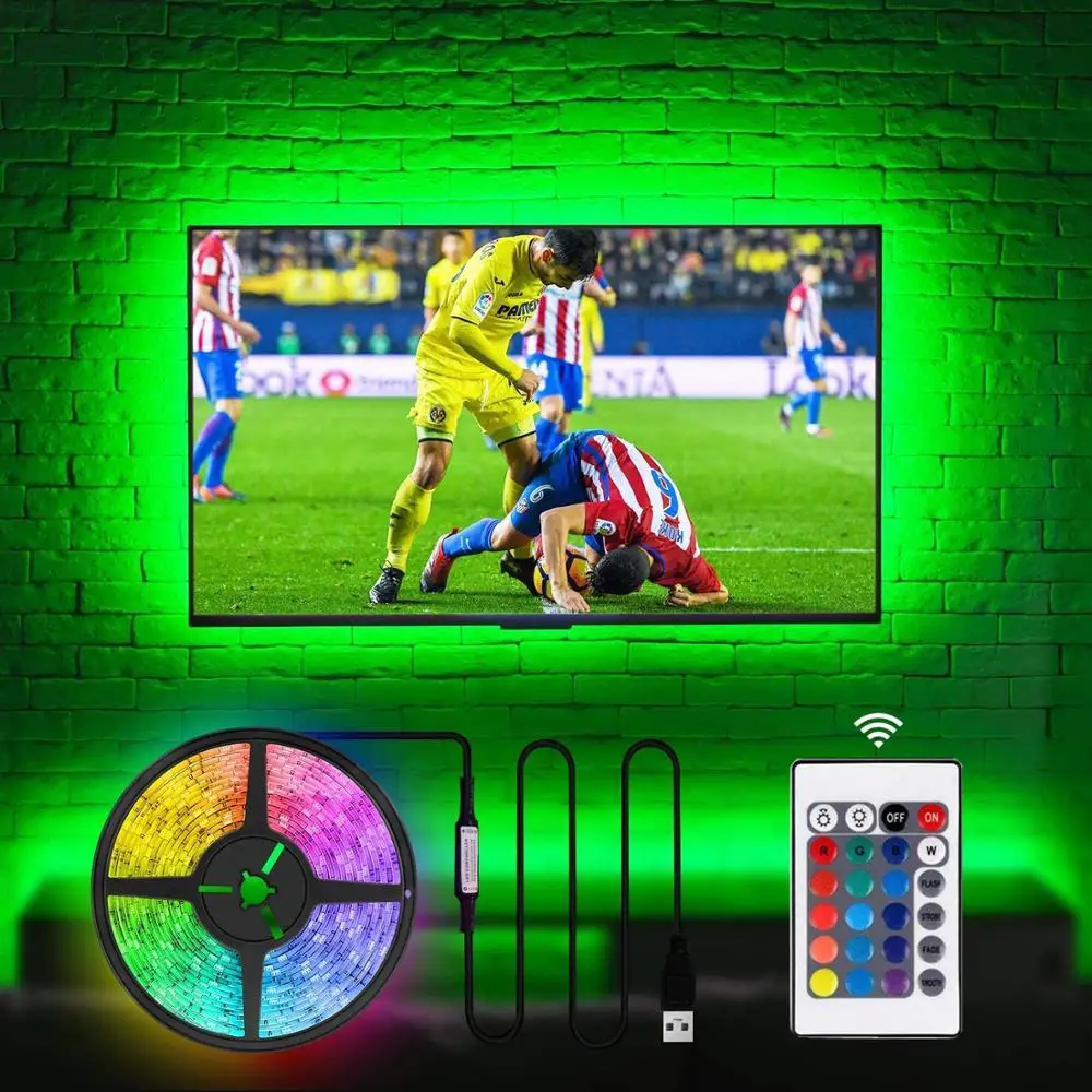 5 в USB кабель светодиодный ленточный светильник RGB 5050 LED TV фоновая подсветка SMD