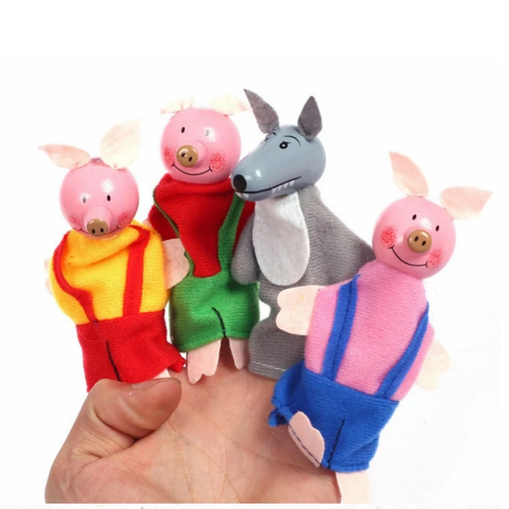 

Christmas 4 Types Family Finger Puppets Set Baby Toys Cartoon Theater Soft Doll Kids Educational Toys for Children Popular Gift