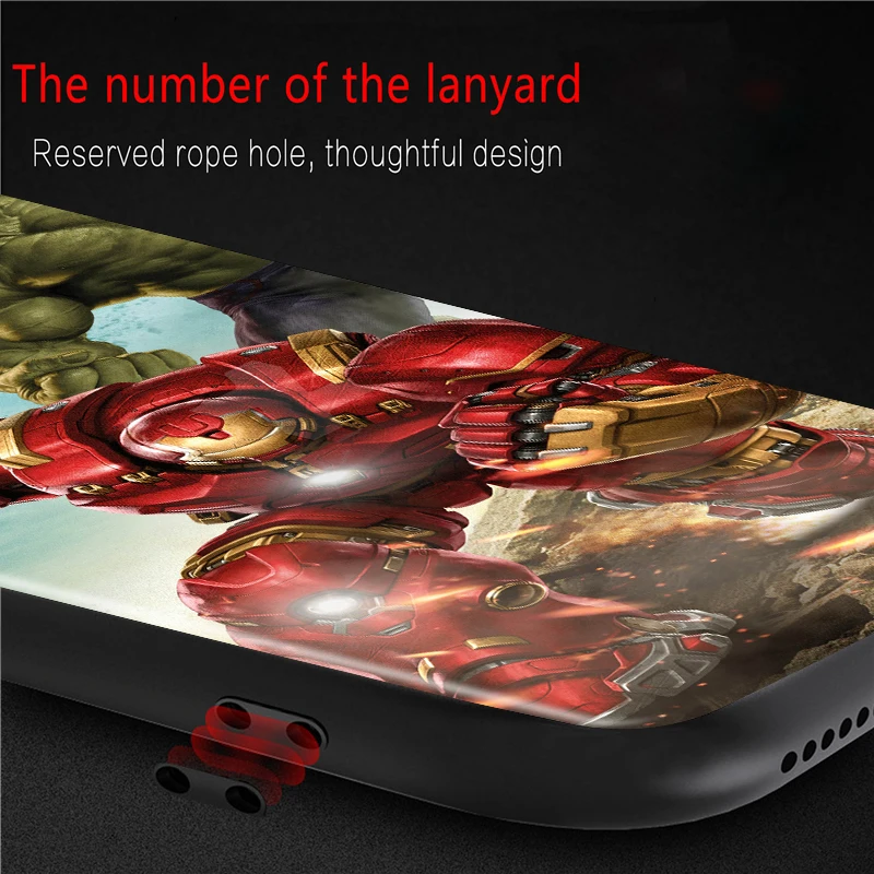 

Soft TPU Marvel Anti-Hulk Battlegear Shockproof Cover For Xiaomi Redmi K40 K30i K30T K30S K30 K20 10X Ultra Pro Black Phone Case