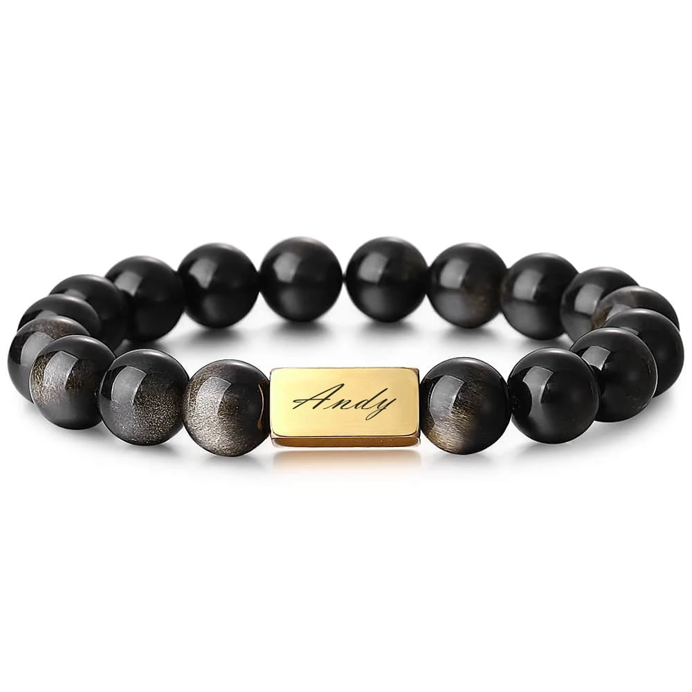 Engraving Bracelet 10mm Natural Stone Bead Stretch for Men Women Eagle Tiger Eye Lapis Lava DPZ016 | Украшения и аксессуары