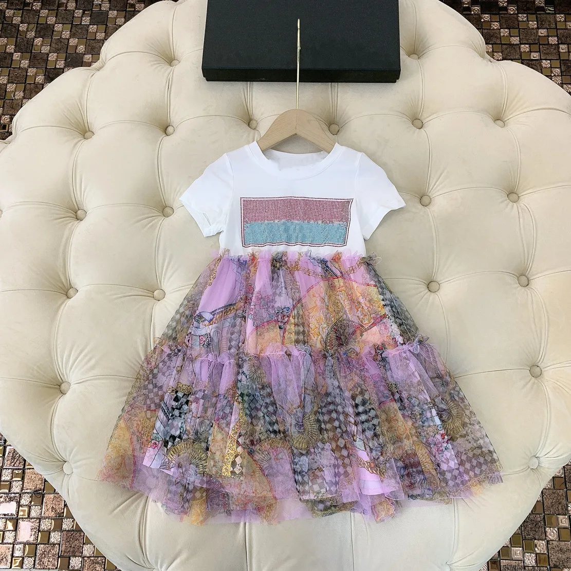 

White lace girl summer dress net gauze skirt baby girl casual wear kid girl dress party and wedding princess children costume