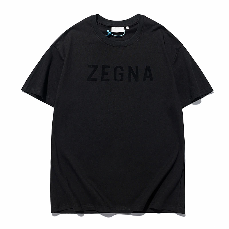 

Ermenegildo Zegna Print Tshirt Letter Logo Patch Short Sleeves Tee Shirts High Street Hip Hop Oversized T-shirts