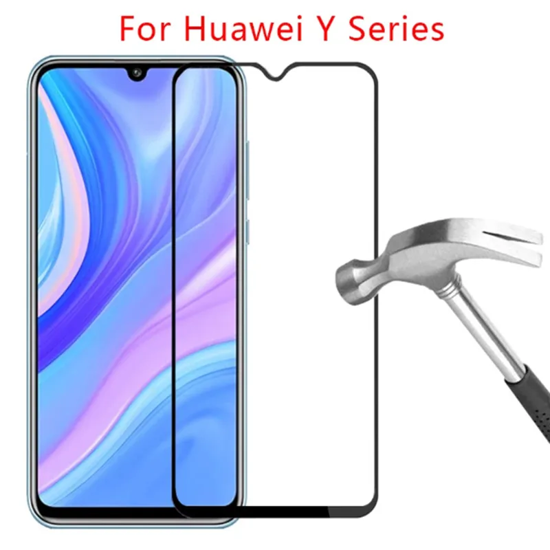

9D Protective Glass for Huawei y5p y6p y7p y8p y6s y8s y9s 2020 Full Glue Phone Screen Protector Glass on huawei huawey y8p Film