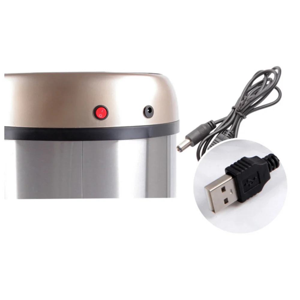 

6L Inductive Type Trash Can Trash Bin Automatic Smart Sensor Kitchen Bathroom Rubbish Bin Garbage Can USB Charge Stainless Steel