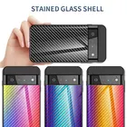 Чехол из углеродного волокна для Google Pixel 6 Pro 5A 5 4 3 3A 2 1 XL 4A, Оригинальный стеклянный чехол для телефона