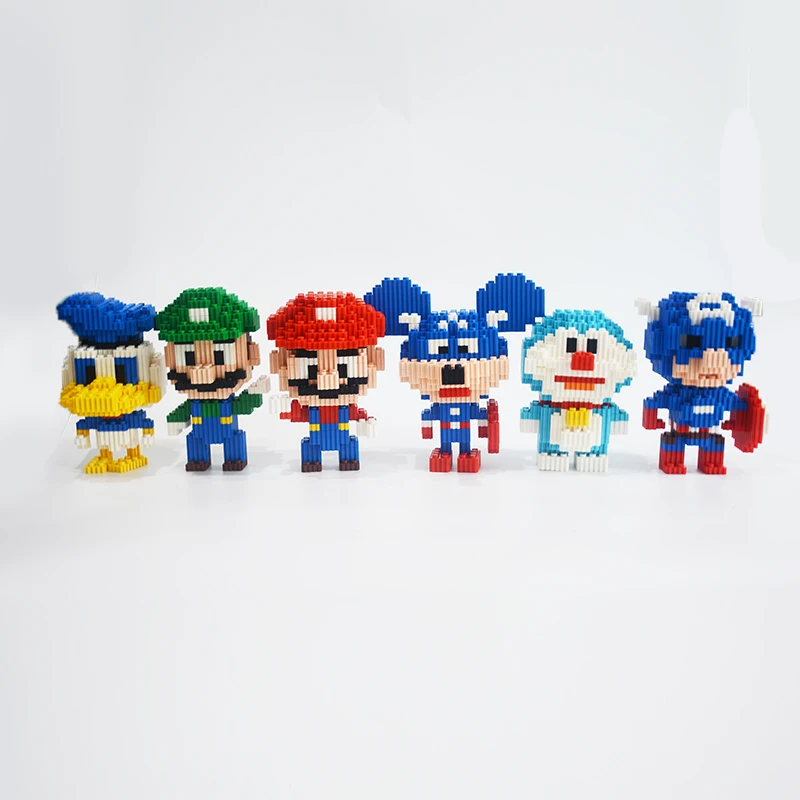 

PGC012 Pink Stitch Building Blocks Cartoon Character Brick Educational Micro Size Diamond Block Toys For Children