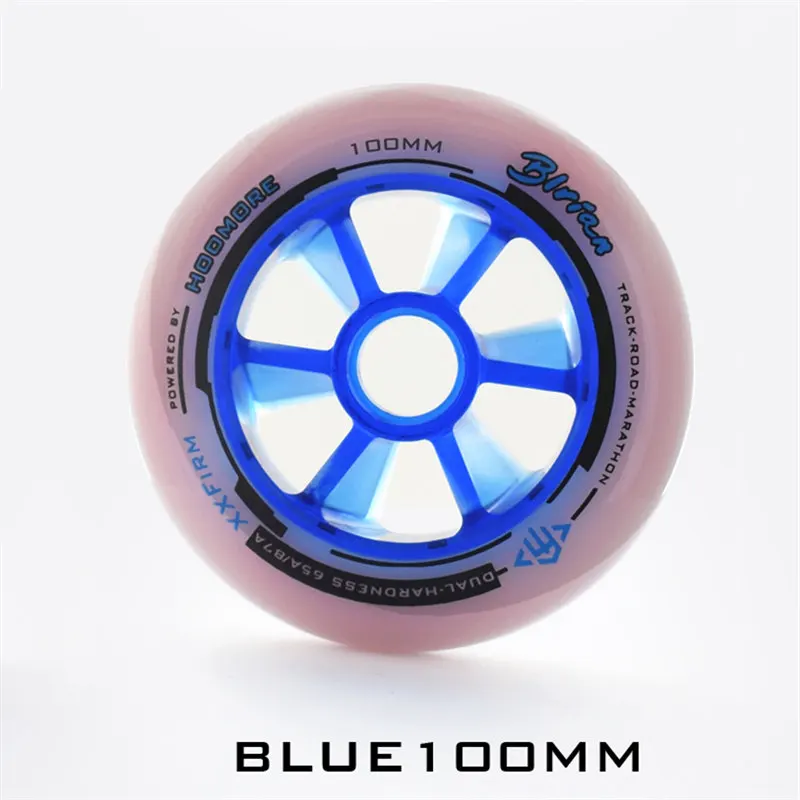 2 Blue 100mm wheels XXFirm синий и красный цвета Magic Dualcore 65A 87A эластичный встроенный Скорость роликовых коньков 3-х колёсный дорожный гоночной трассе 100 мм 110 мм Patines Родас 2 шт - Color: 2 Blue 100mm wheels