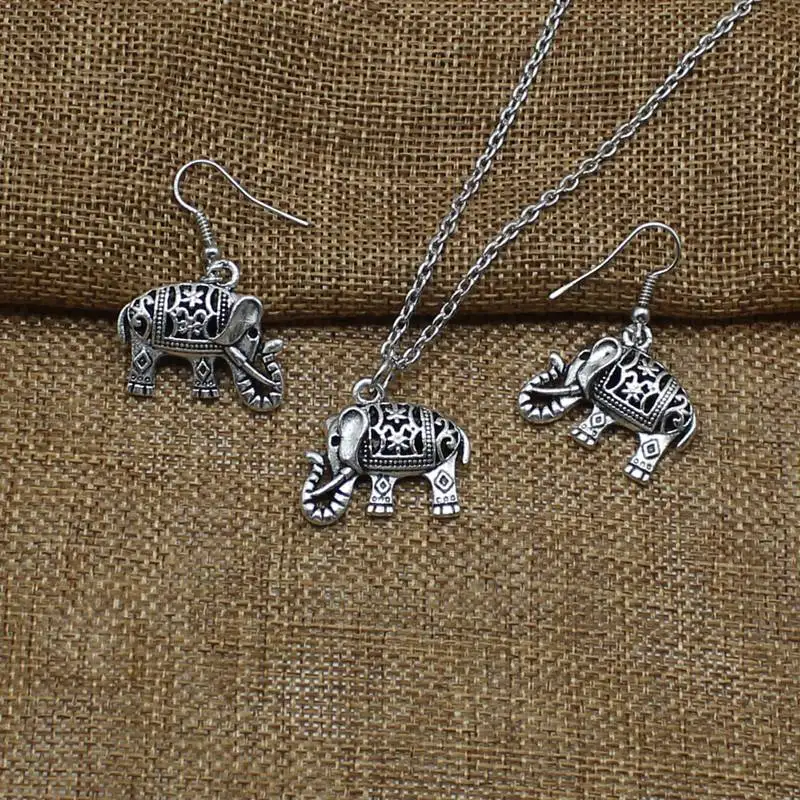 Гламурный ретро полый слон кулон ювелирные изделия Дамская мода подарок