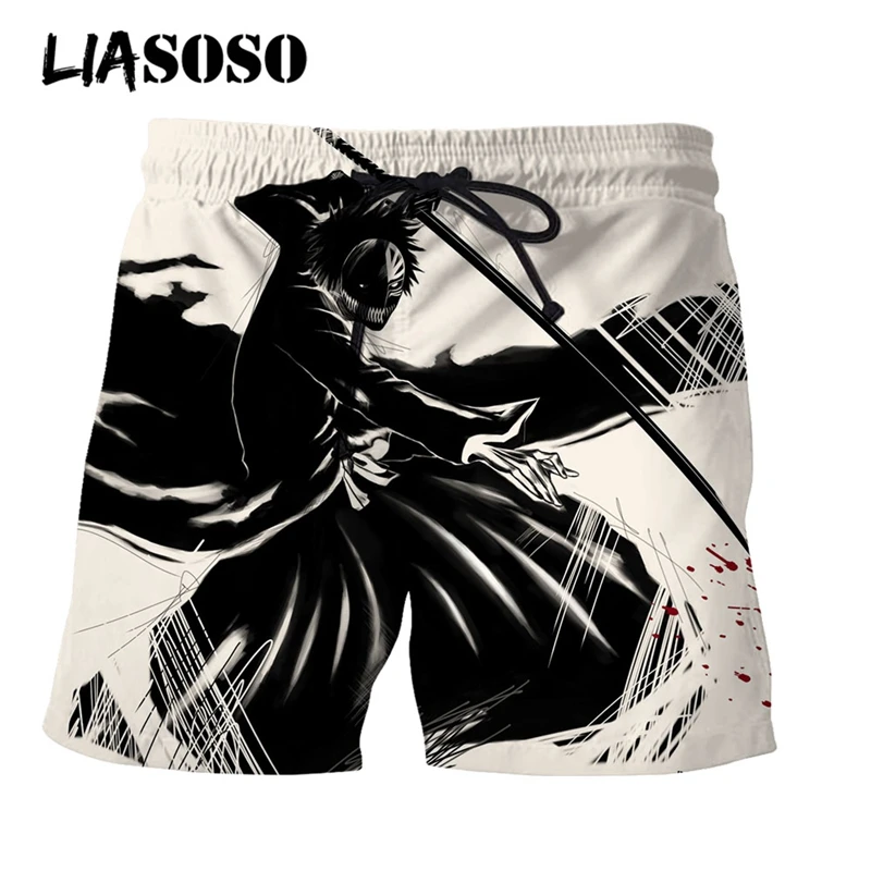 

LIASOSO 3D Print Women Men Anime Bleach Baggy Casual Street Beach Hip Pop Shorts Boardshorts Pants Trousers Boxer Shorts/trunks