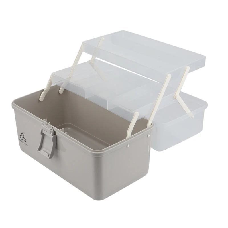 

Хит продаж, трехуровневый Органайзер 13 дюймов, многофункциональная пластиковая коробка для хранения, коробка для рукоделия/Органайзер для ...