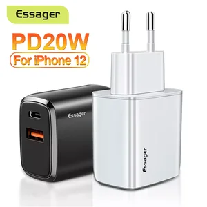 Зарядное устройство Essager, 20 Вт, USB Type-C, для iPhone 12 Pro Max Mini, быстрая зарядка 3,0, QC PD, USBC USB-C, настенное зарядное устройство для путешествий