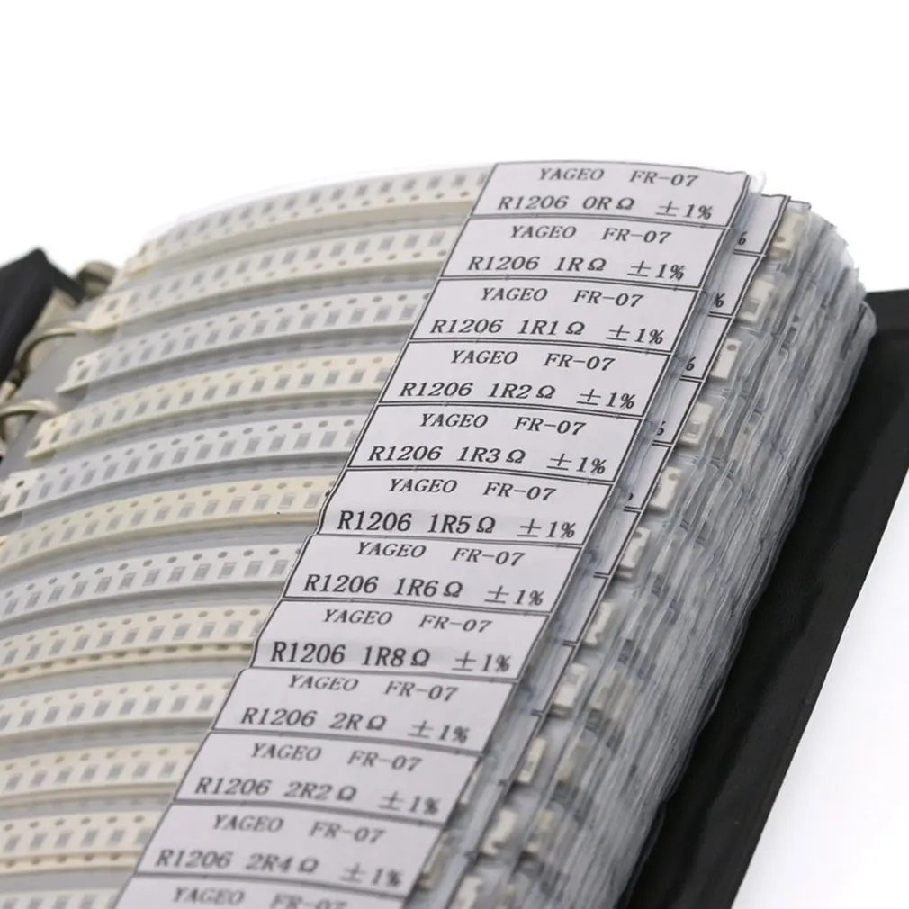 

4250pcs/lot RC0603 FR-07 0603 SMD Resistance Sample Book 0R ~ 10M Tolerance 170 Part Numbers 1% Values