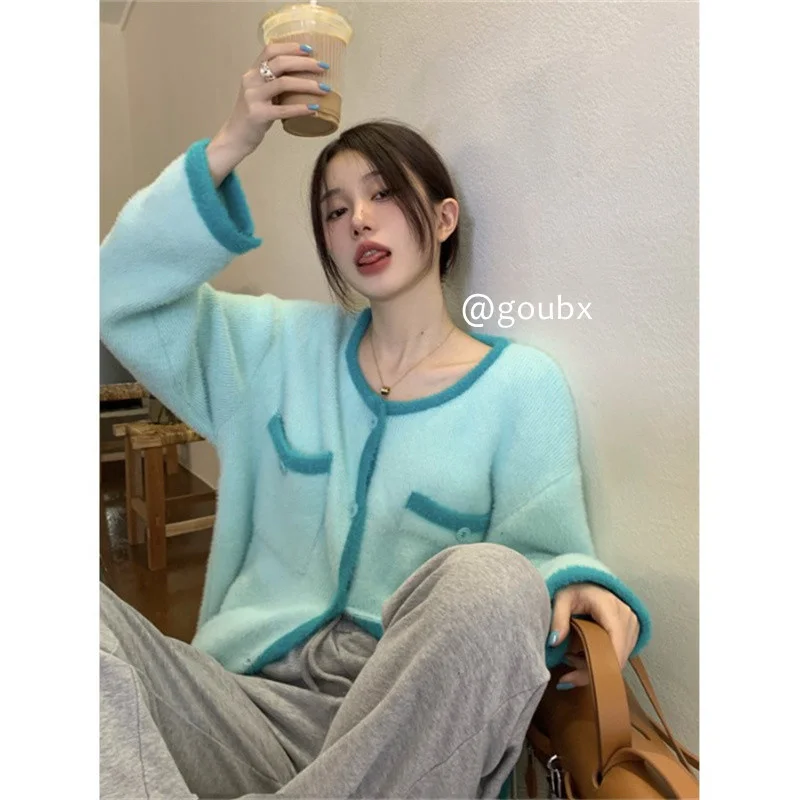 

Осень 2021, зимний свитер, женские топы, вязаный пуловер, женская мягкая теплая толстая верхняя одежда