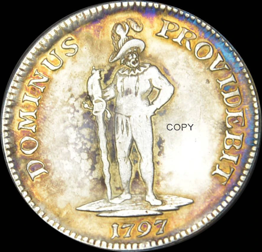 Швейцарские монеты 1797 латунные посеребренные копия мира Берн швейцарский