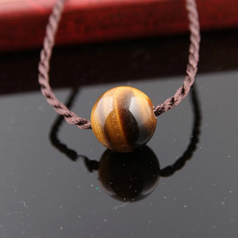 Ожерелье из натурального тигрового глаза с бусинами авантюрина подвеска бисера