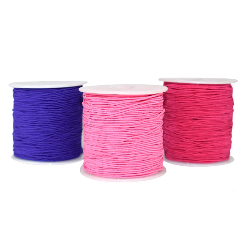 

100M/Roll 0.8mm High-Elastic Beading Cord Rubber Band Flexible Elastic String Stretch DIY Sewing Jewelry Accessories 12 Colors