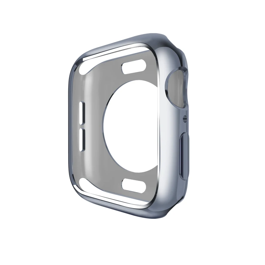 Gray Чехол с рамкой из термополиуретана для Apple Watch, чехол 40 мм, 44 мм, 38 мм, 42 мм, серия 5, 4, 3, 2, 1, защитный чехол, бампер для iWatch, полосы, оболочка - Цвет: Gray