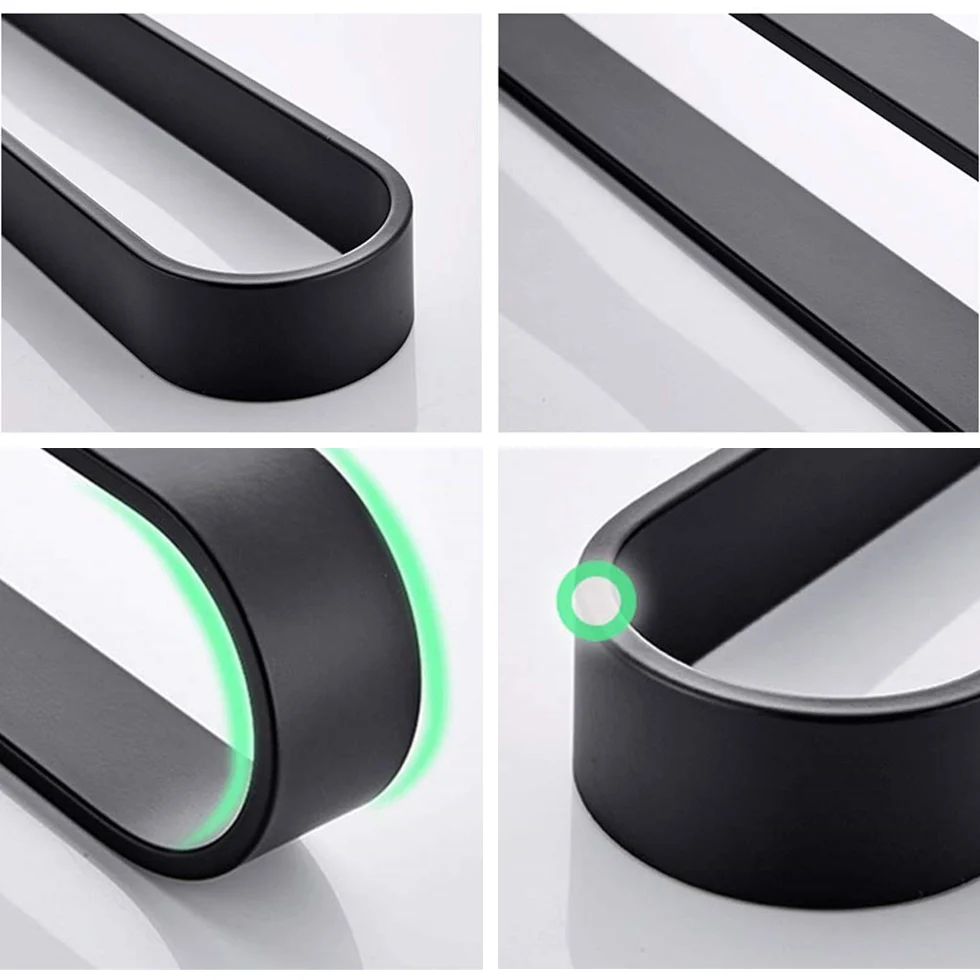 Настенный держатель для полотенец алюминиевый черный ванной и кухни |