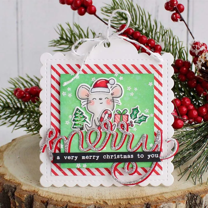 Вырезальные ножи Merry Believe Letter Sentence Words для рождественских и зимних открыток, изготовления поделок и декорирования из металла.