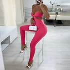 Женский комбинезон без рукавов, с открытой спиной и вырезами