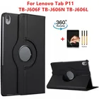 Чехол для Lenovo Tab P11 TB-J606F, чехол 11 дюймов с магнитной подставкой, вращающийся на 360 градусов, чехол для планшета P11, чехол для планшета с автоматическим пробуждением и спящим режимом, с пленкой и ручкой