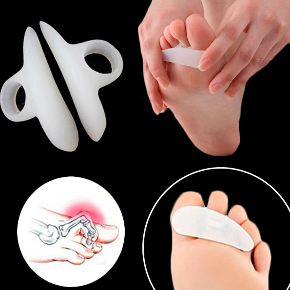 

Big Toe Straightener T humb Valgus Protector Silicone Gel Foot Fingers Toe Separator Bunion Adjuster Feet Pad s Relief Foot Pain