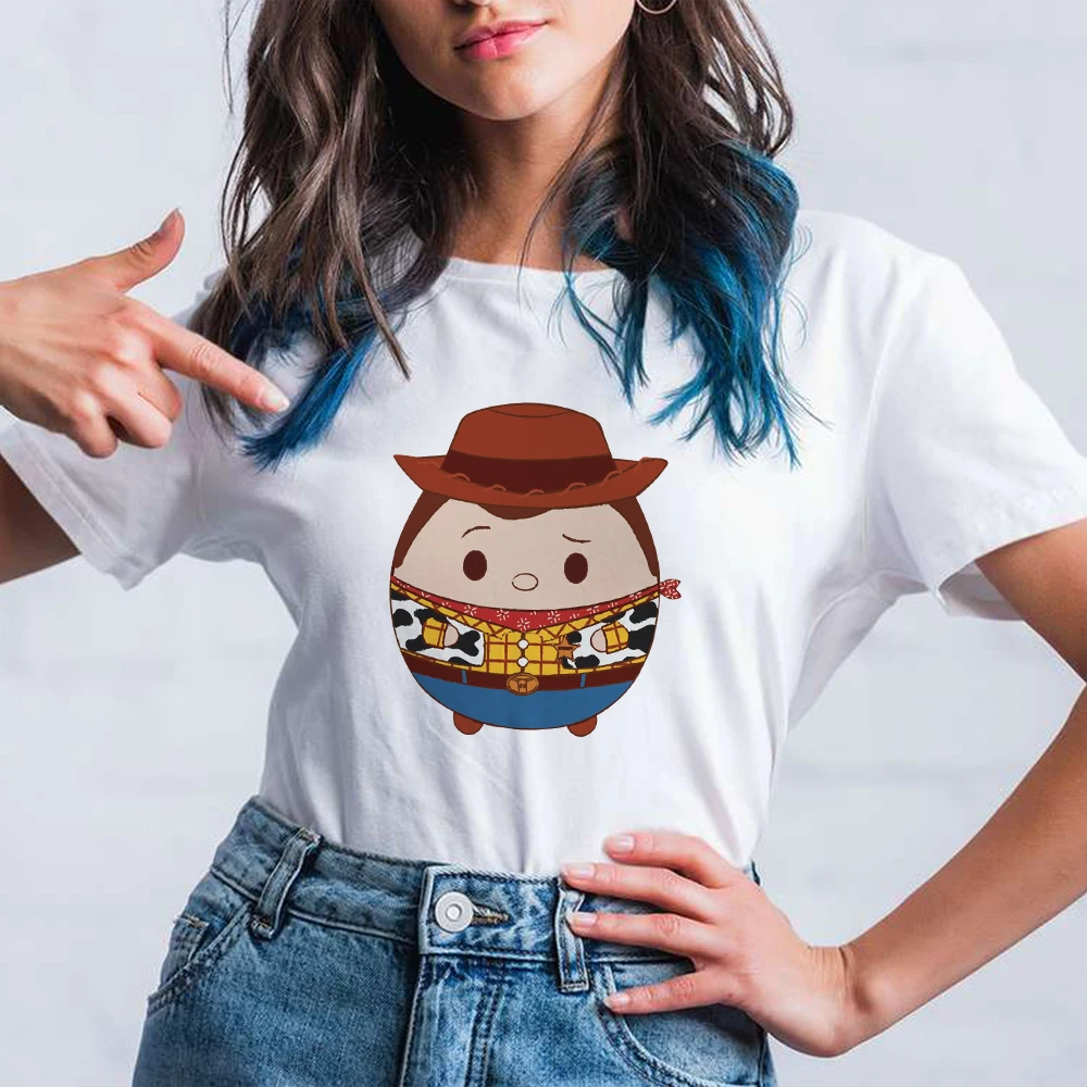 

Toy Story Cute Funny Woody Print Cartoon Womens Shirt Home Casual Wear Disney Clothes Aesthetic Harajuku Europe Femme Vetement