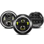 Пара ходовых огней 40 Вт 80 Вт 75 Вт Автомобильный светодиодный H4 7 дюймов автомобильные аксессуары ангельские глазки H4 светодиодная фара для Lada Niva 4X4 Uaz Hunter JK TJ