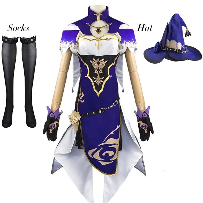 Соблазнительное платье Аниме игра геншин воздействие косплей искусственное