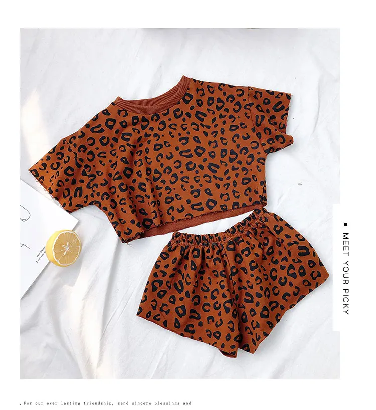 2 шт. Детские леопардовые комплекты с рукавом летучая мышь | Мать и ребенок