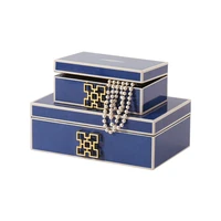 blue metal buckle leather jewelry box storage box designer soft decoration ornament ornaments cake decoration accessories