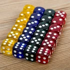 Набор из 24 прозрачных кубиков кубики для вечеринок дюйма с закругленными углами, 16 мм (прозрачный синий, зеленый, желтый, красный, все 6), 24 штуки