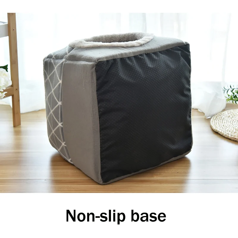 Кошка собака гнездо 2in1 складной зимние теплые мягкие спальная кровать коврик для