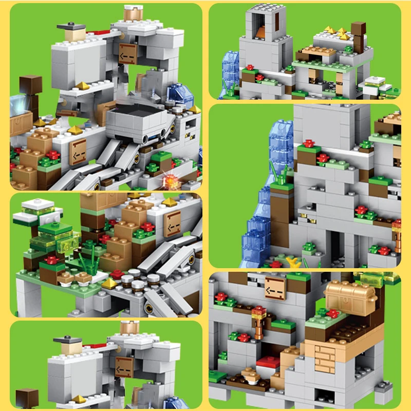 1000 шт мой мир дерево дом деревня Стив горная пещера с лифтом Дракон Строительные