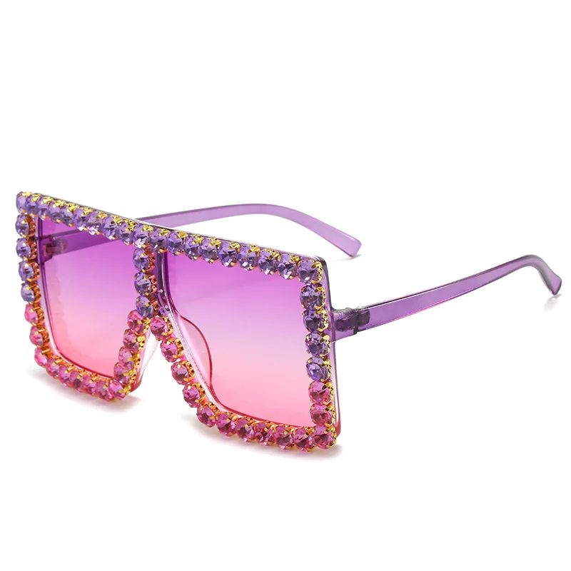 

2021 New Retro Brand Designer Square Oversized Sunglasses For Women And Men Transparent Gradient Sunglasses Large Frame Glasses