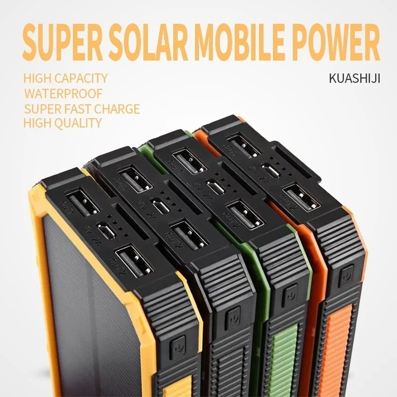 30000mAh огромная емкость солнечной энергии двойной USB Водонепроницаемый Солнечный