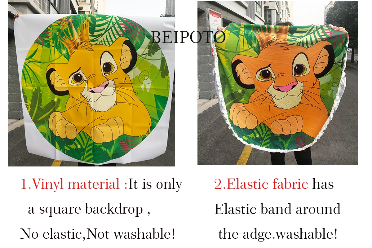 

Round circle background Flamingo flower pink girl one year birthday baby shower backdrop Party decor table Covers YY-698