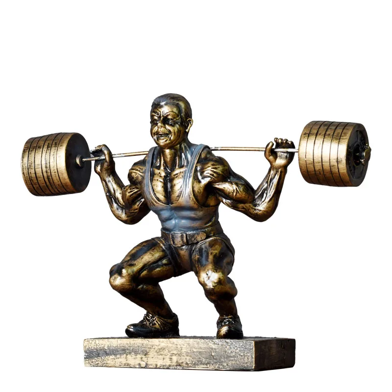 

EUROPEAN RETRO WEIGHTLIFTING MUSCULAR MAN CHARACTER STATUE ABSTRACT FIGURE ARTS SCULPTURE RESIN ART&CRAFT HOME DECORATION R2871