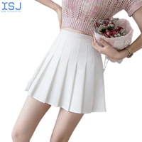 sexy women pleated skirt summer high waist chic a line ladies pink mini skirt korean zipper preppy style girls dance skirt
