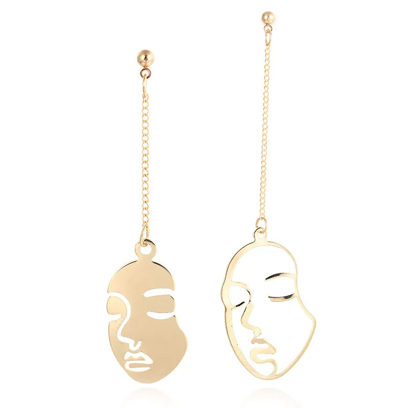 

European and American Fashion Pop Earrings Pendant Set Personality Trend Women's Head Earrings